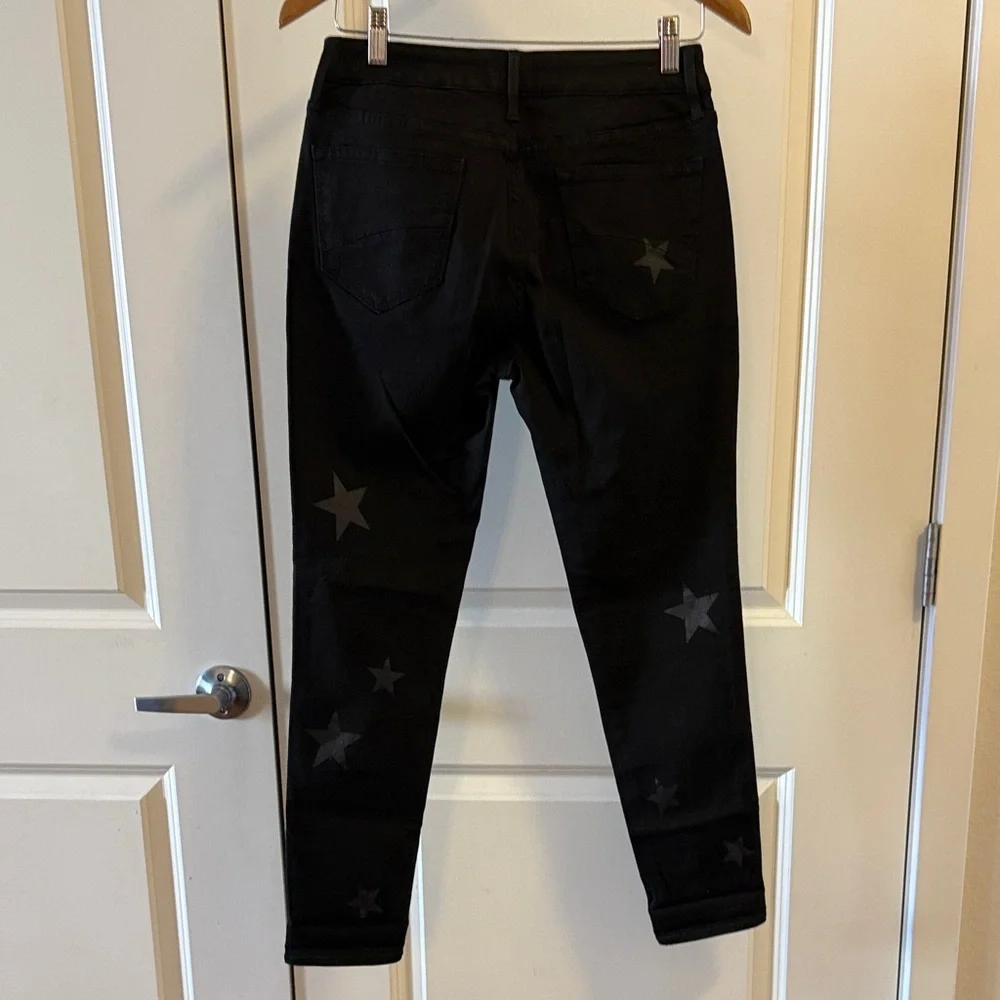 EUC Free People x Driftwood Jackie Black Star Pattern Skinny Jeans Size 27
